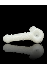 Koy Glass White Scroll Pipe by Koy Glass