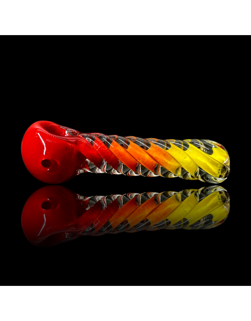Jellyfish Glass Fire ISO Ribbed Frit Pipe by Jellyfish