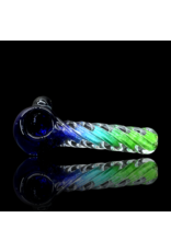 Jellyfish Glass Blue & Green ISO Ribbed Pipe by Jellyfish