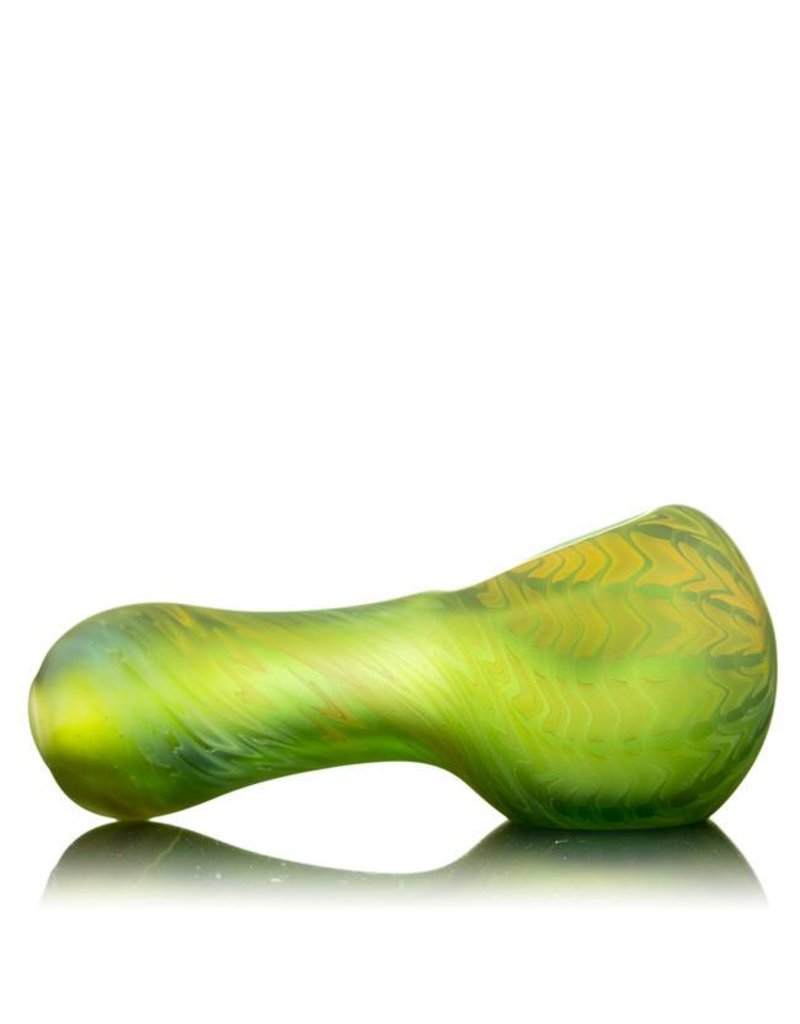 Kevin Engelmann Kevin Engelmann Sandblasted Mini Glass Spoon w/ Fume Wrap & Rake over Green