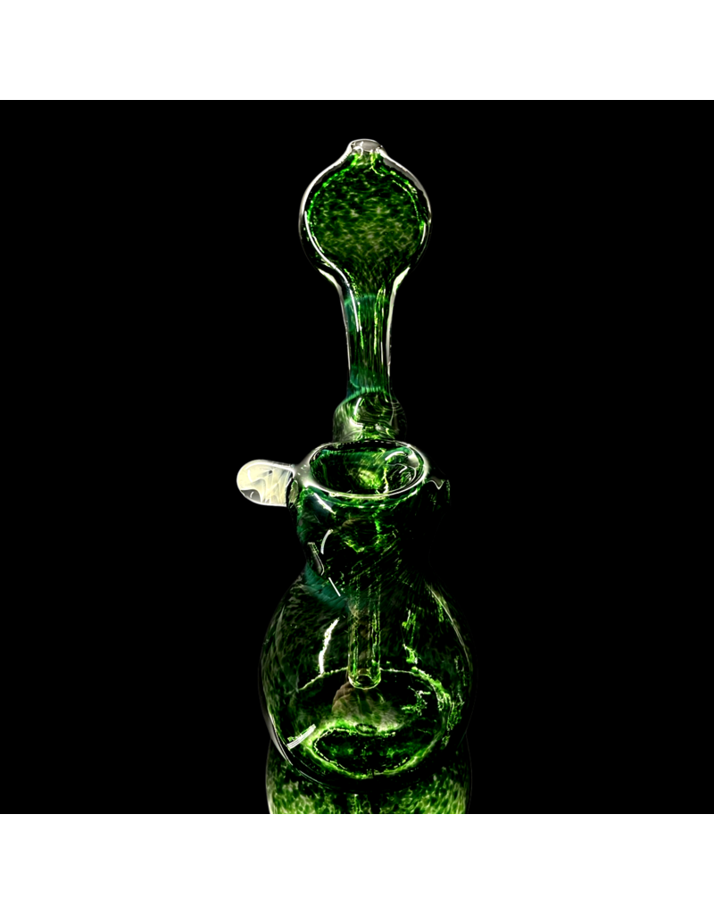 Green ISO Frit Upright Push Bubbler by Shayne Pavao