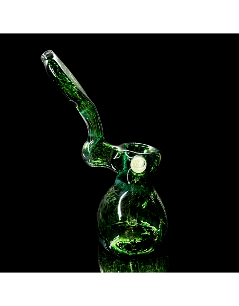 Green ISO Frit Upright Push Bubbler by Shayne Pavao