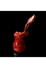 Red & Black ISO Frit Upright Push Bubbler by Shayne Pavao
