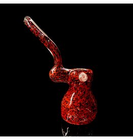 Red & Black ISO Frit Upright Push Bubbler