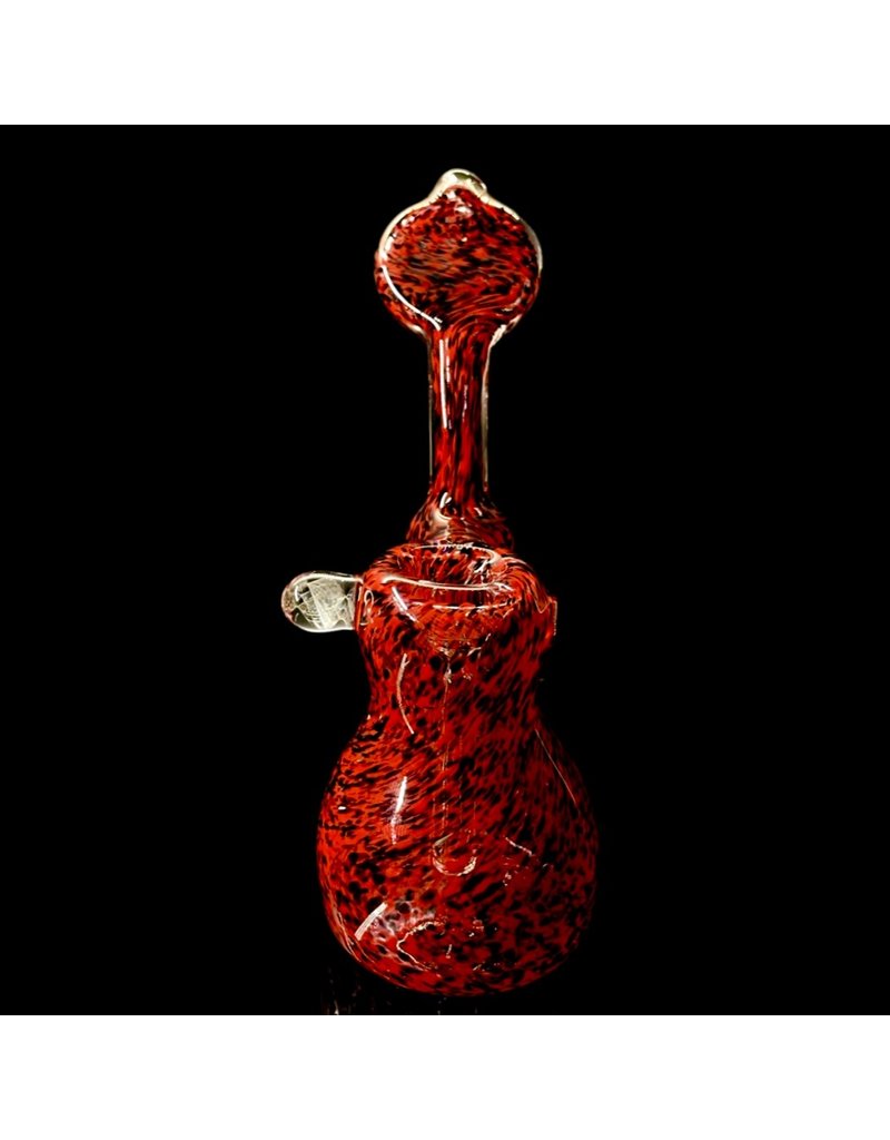 Red & Black ISO Frit Upright Push Bubbler by Shayne Pavao