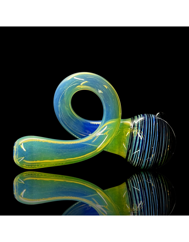 Cobalt Fume & Wrap Curly Q Pipe by Bergwerkz
