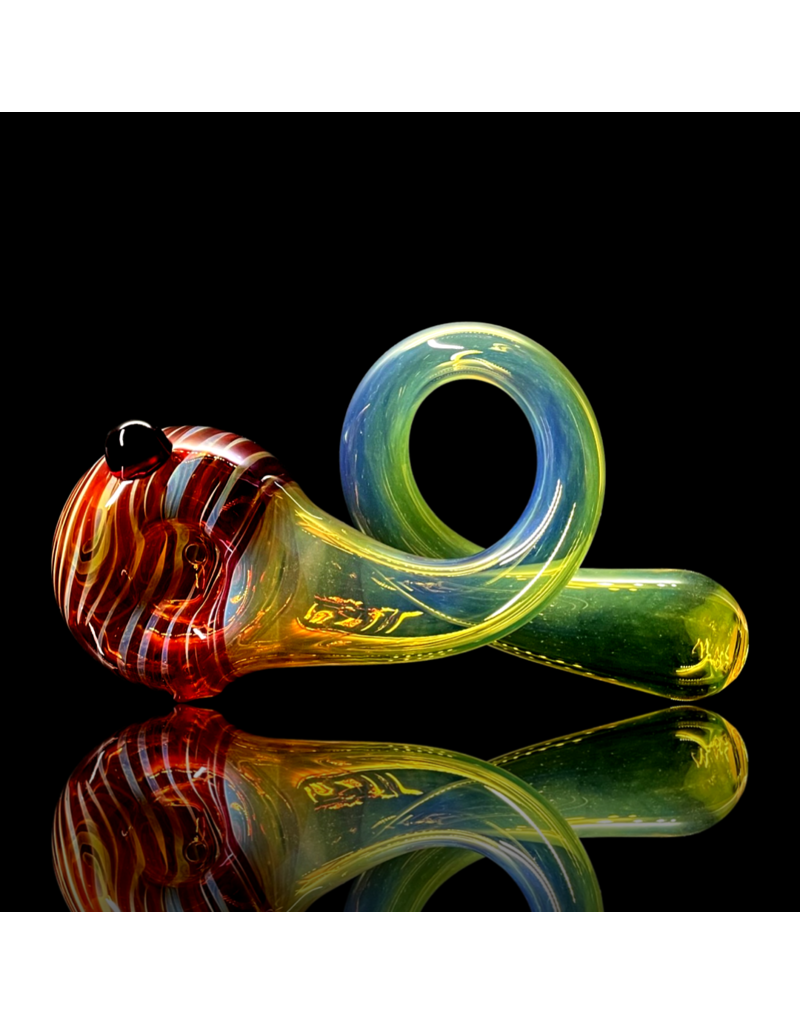 Red Fume & Wrap Curly Q Pipe by Bergwerkz