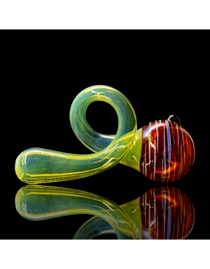 Red Fume & Wrap Curly Q Pipe by Bergwerkz