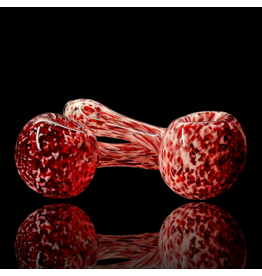 Glass by Jacs Red & White ISO Frit Pipe