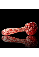 Glass by Jacs Red & White ISO Frit Pipe by Glass by Jacs