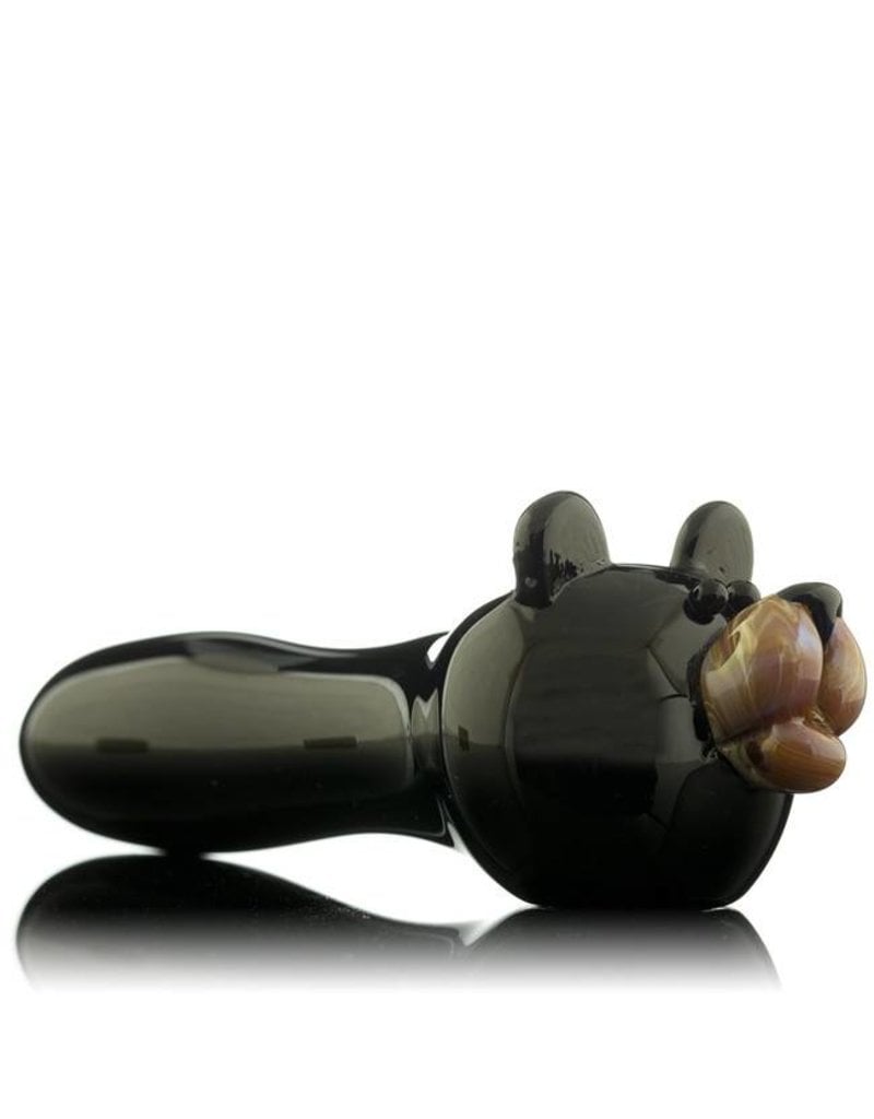 Tammy Baller Black Bear Glass Spoon Hand Pipe