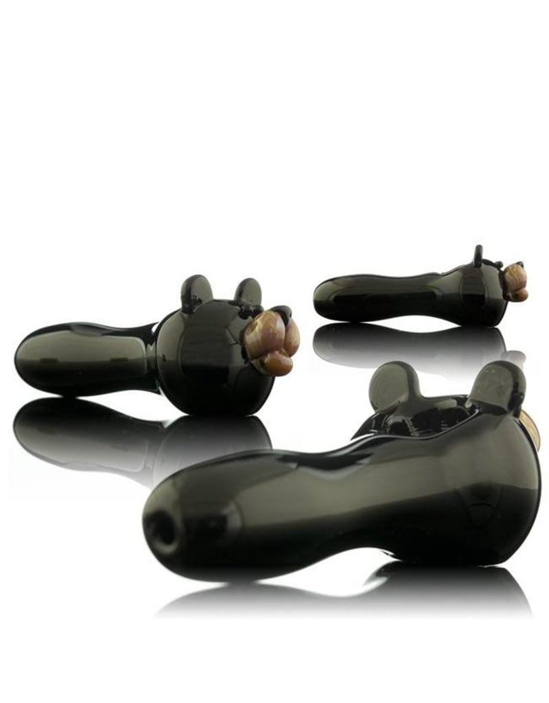 Tammy Baller Black Bear Glass Spoon Hand Pipe