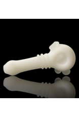 Koy Glass White Blasted Decorated Pipe by Koy Glass/Witch DR
