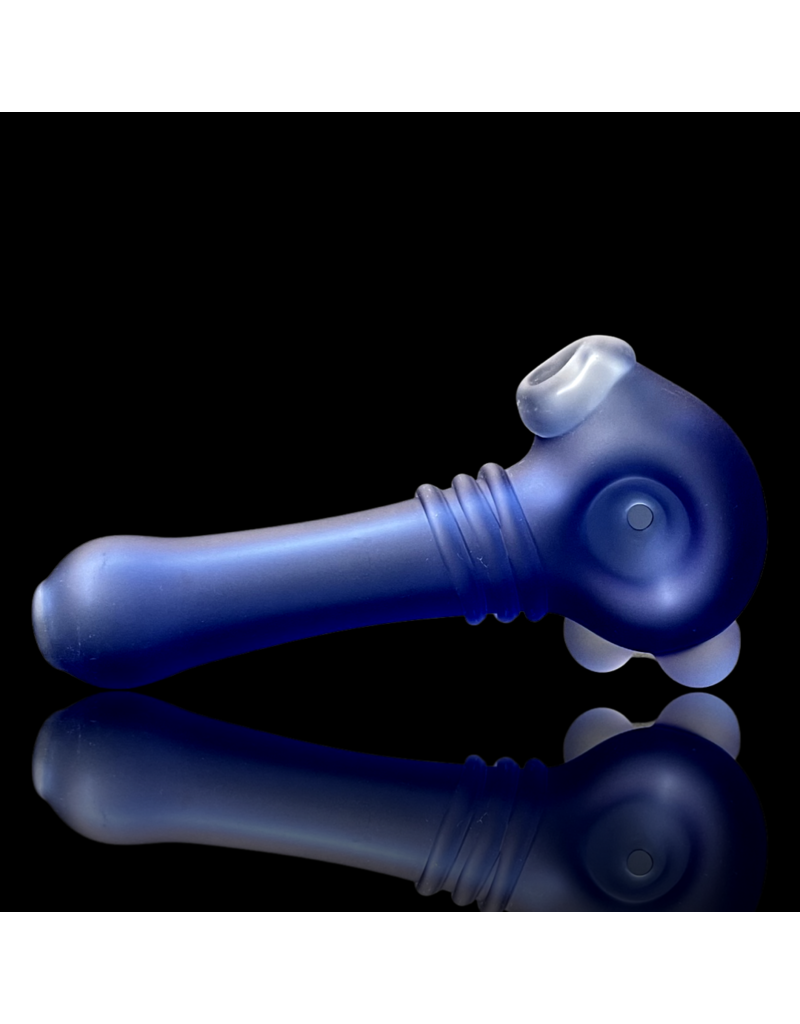 Koy Glass Koy Lt Cobalt Blasted Decorated Pipe by Koy Glass/Witch DR