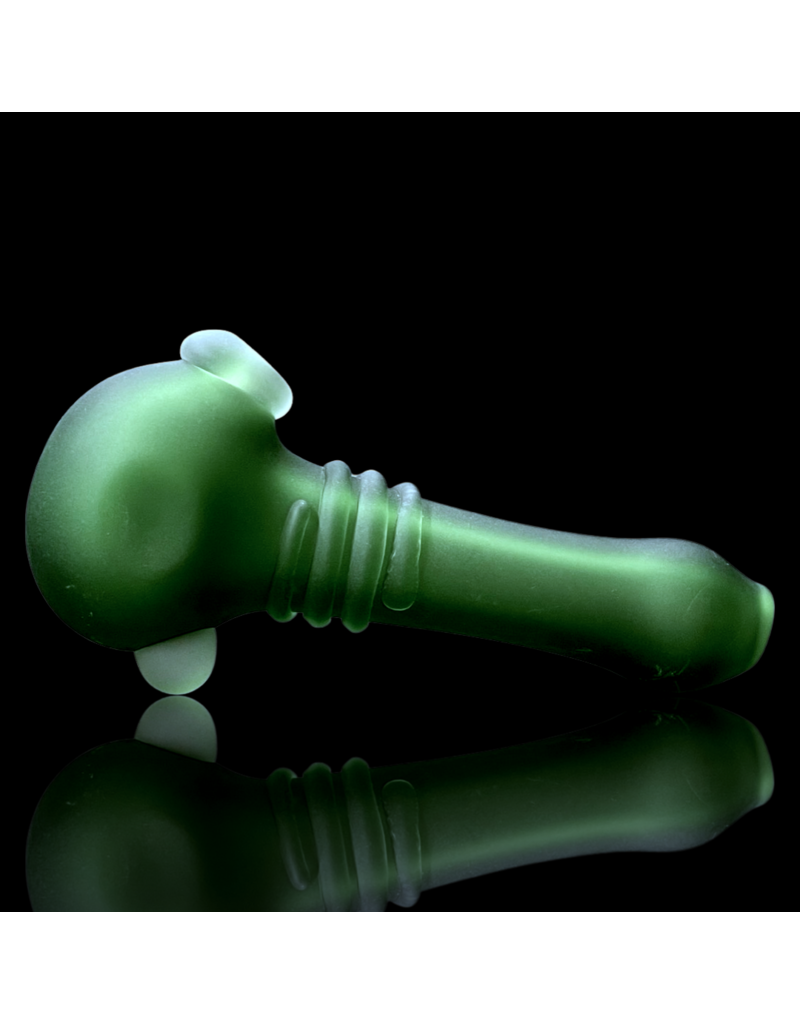 Koy Glass Koy Emerald Blasted Decorated Pipe by Koy Glass/Witch DR