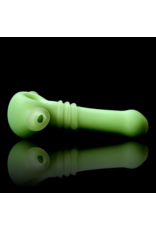 Koy Glass Koy Lt Green Blasted Decorated Pipe by Koy Glas/Witch DR