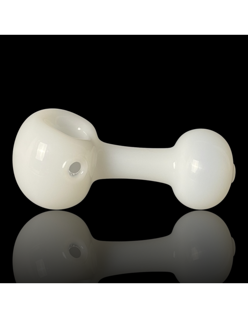 Mike O'Conner ISO Solid White Frit Lollipop Pipe by Mike O'Conner