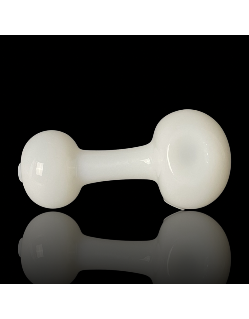 Mike O'Conner ISO Solid White Frit Lollipop Pipe by Mike O'Conner