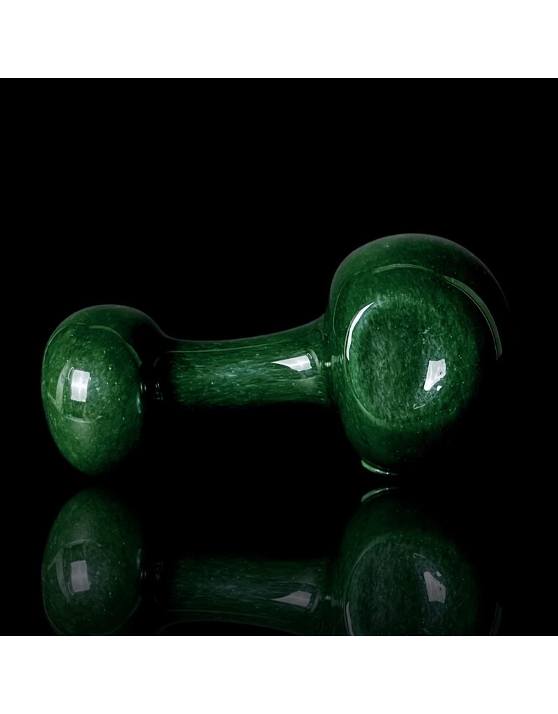 Mike O'Conner ISO Solid Forest Green Frit Lollipop Pipe by Mike O'Conner