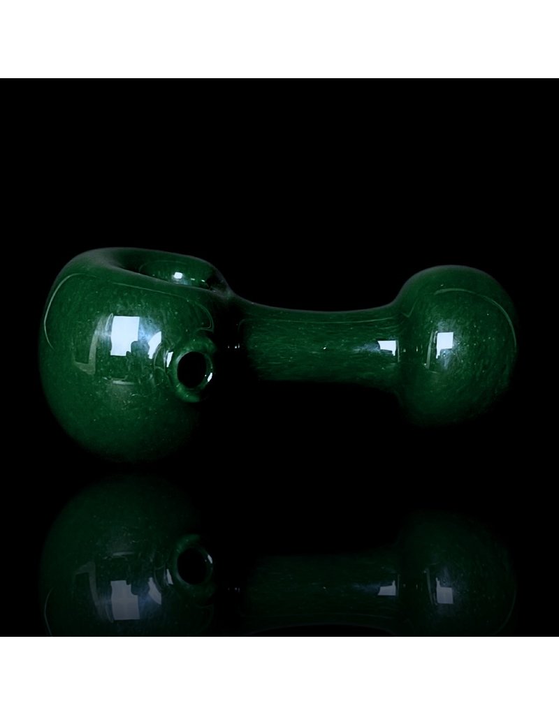 Mike O'Conner ISO Solid Forest Green Frit Lollipop Pipe by Mike O'Conner