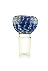 Witch DR 18mm (M) Bong Bowl Bubble Slide BLUE Ribbon Coil over Clear Glass by Witch DR
