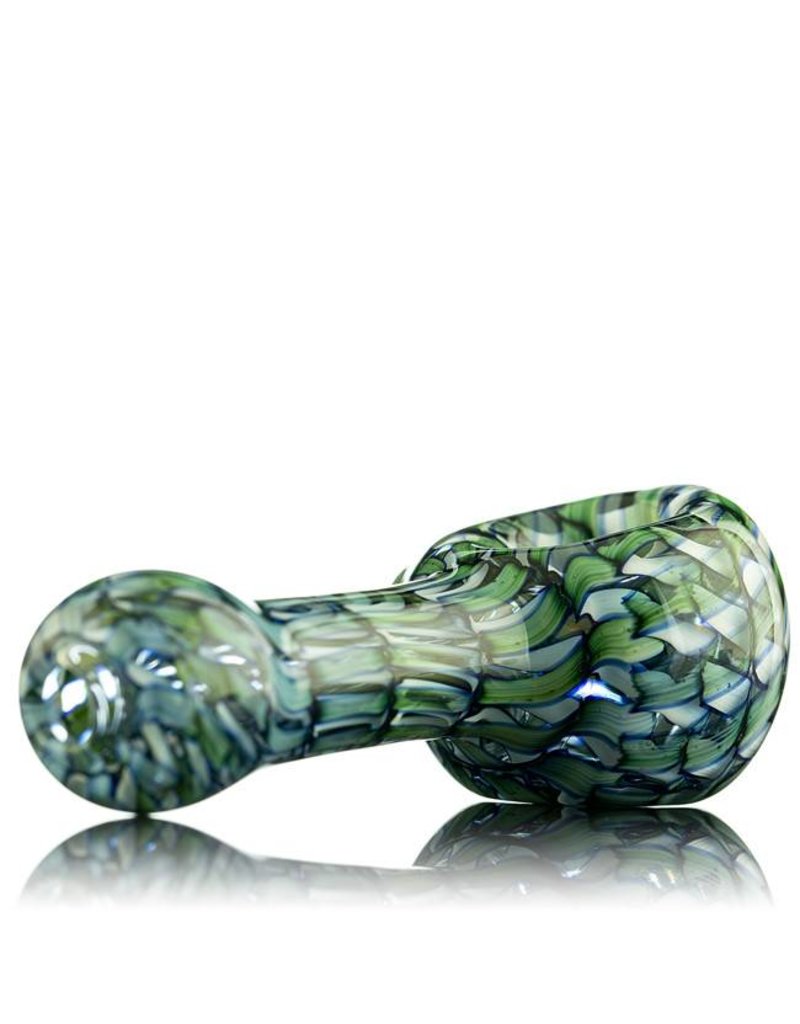 Keith Engelmann Keith Englemann Mini Spoon Hand Pipe with Light Green Ribbon Coil