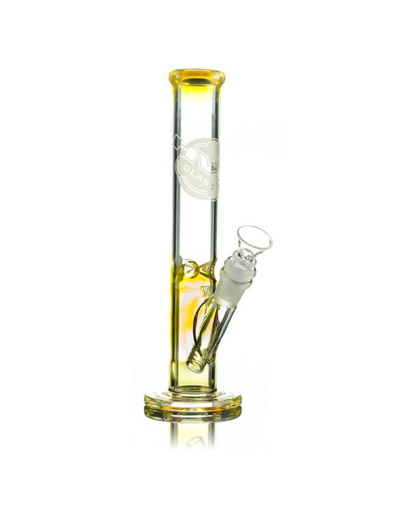 HVY Glass HVY Glass 11" Mini Straight Bong 38MM Fumed w/ slide & removable downstem