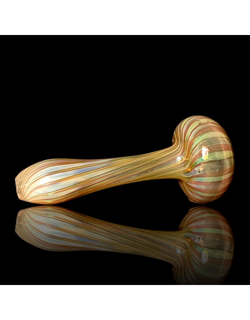 Skcid Glass Gold & Silver Fume Line Twist Pipe by Skcid