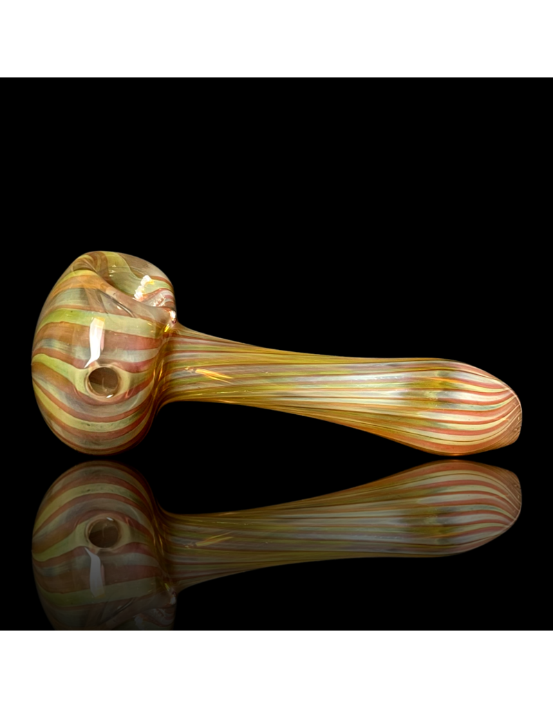 Skcid Glass Gold & Silver Fume Line Twist Pipe by Skcid