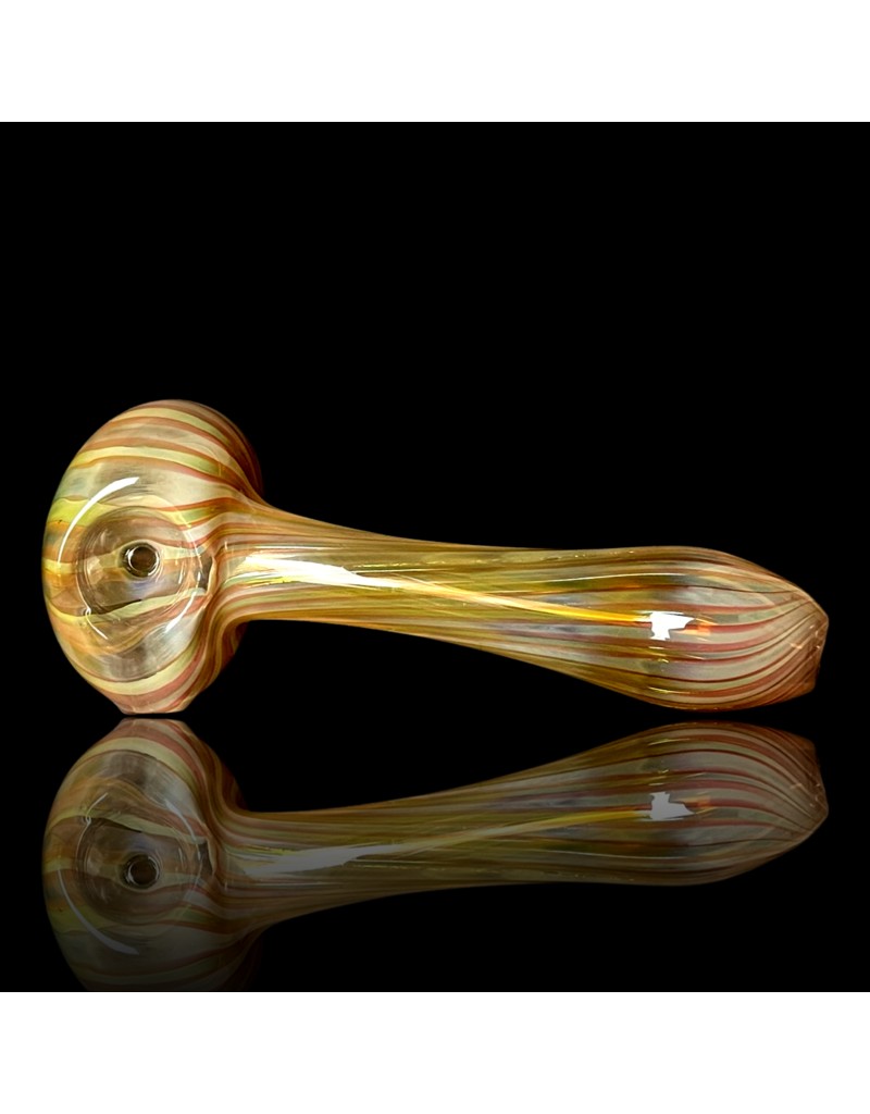Skcid Glass Gold & Silver Fume Line Twist Pipe by Skcid