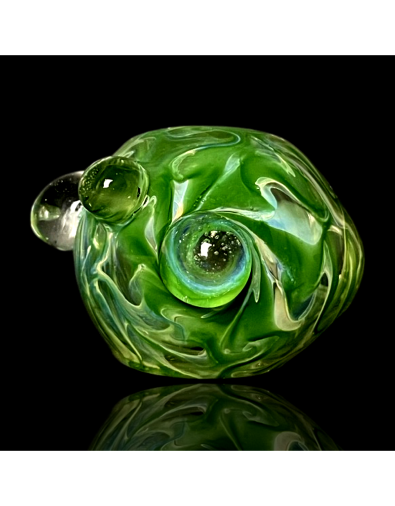 Jellyfish Glass Green & Fume Squiggle Pipe by Jellyfish