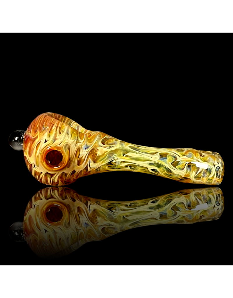 Jellyfish Glass Yellow & Fume Squiggle Pipe by Jellyfish