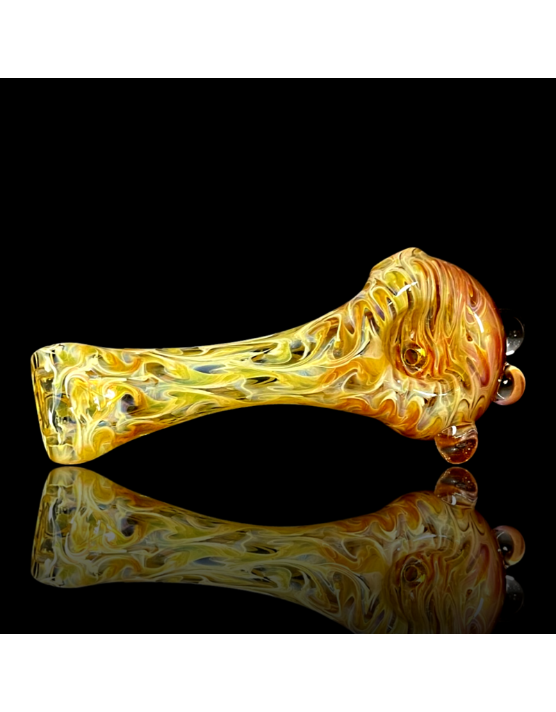 Jellyfish Glass Yellow & Fume Squiggle Pipe by Jellyfish