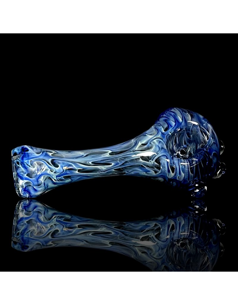 Jellyfish Glass Blue & Fume Squiggle Pipe by Jellyfish