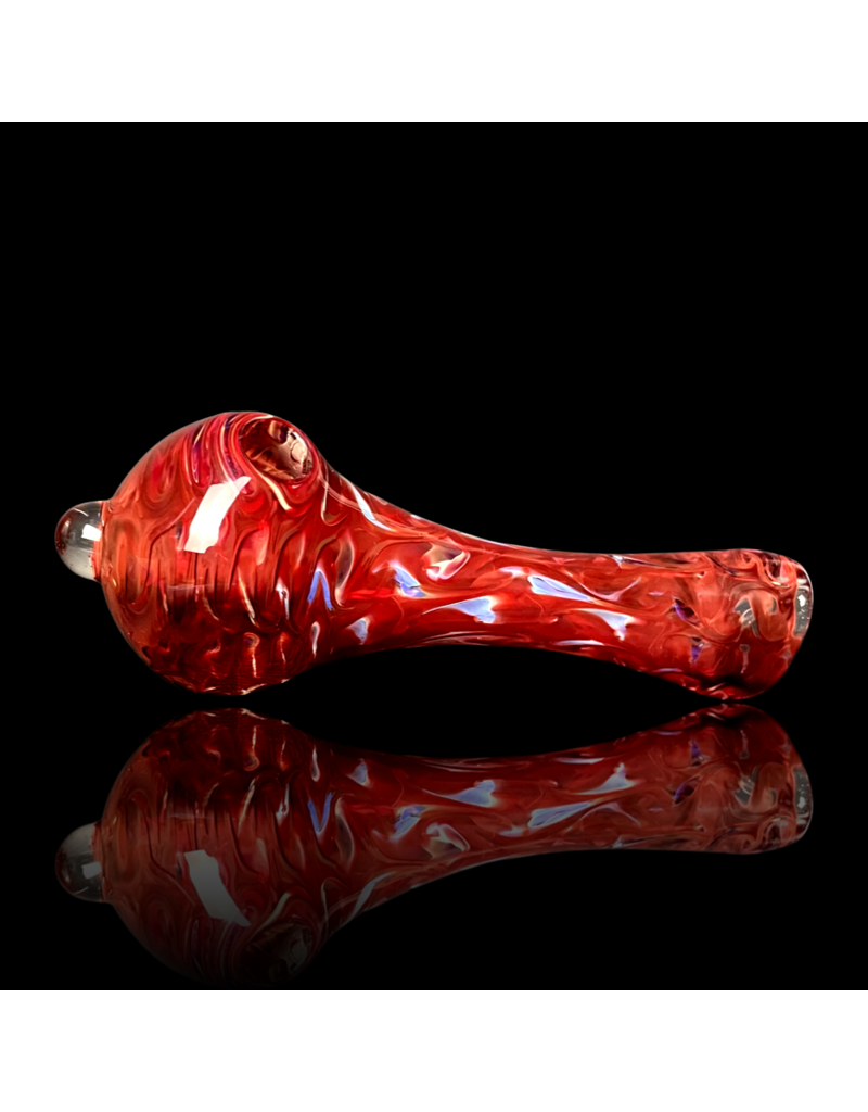 Jellyfish Glass Red & Fume Squiggle Pipe by Jellyfish