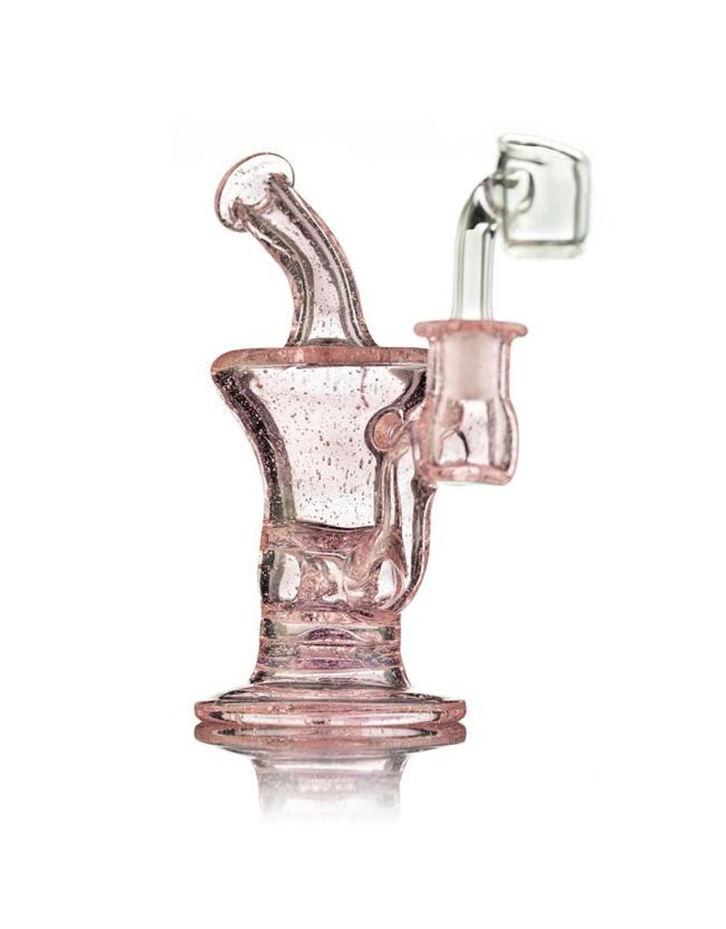 Blais Glass Jeff Blais Pink Lollipop Mini Dab Rig w/ Quartz Nail- Waldo's Wonders