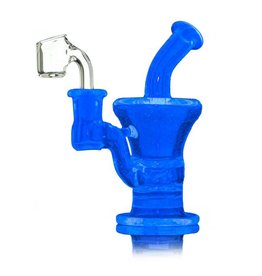 Blais Glass SOLD Jeff Blais Blu-V Mini Dab Rig w/ Quartz Nail - Waldo's Wonders