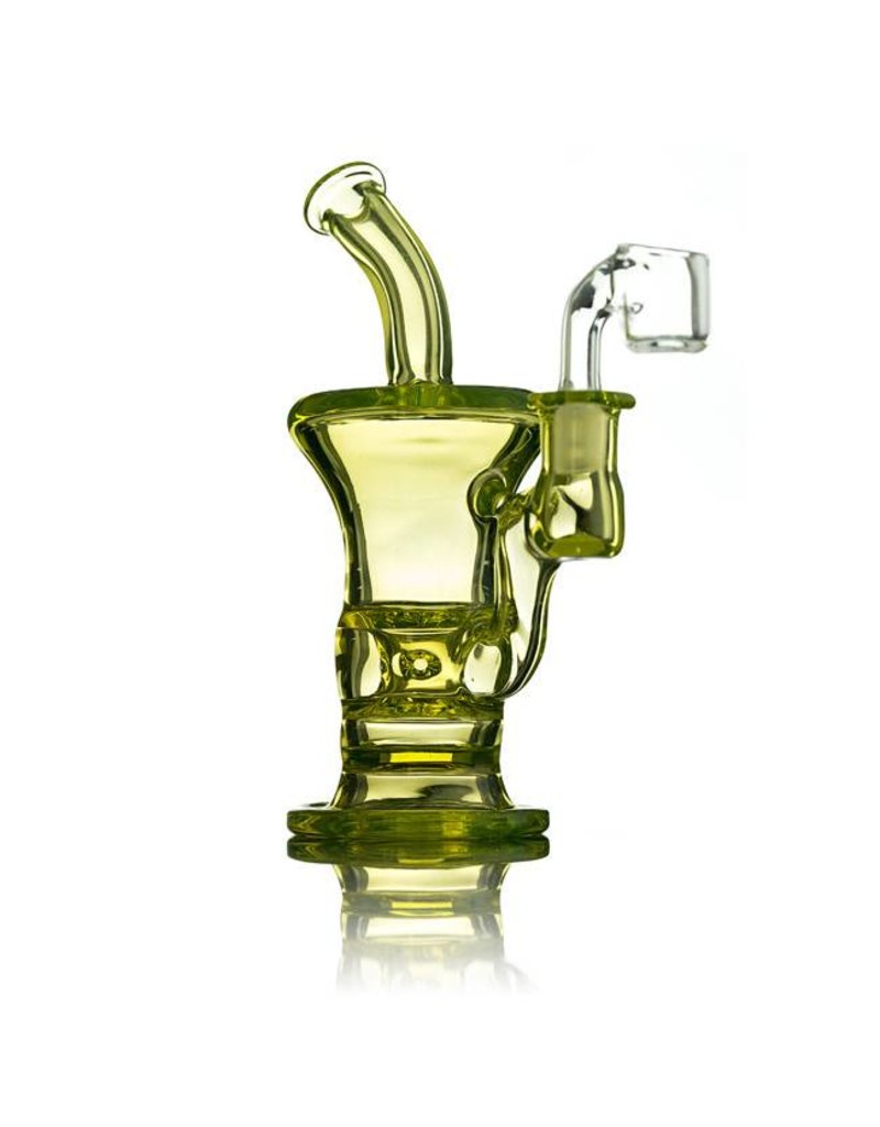 Blais Glass Jeff Blais UV Yellow Mini Dab Rig w/ Nail- Waldo