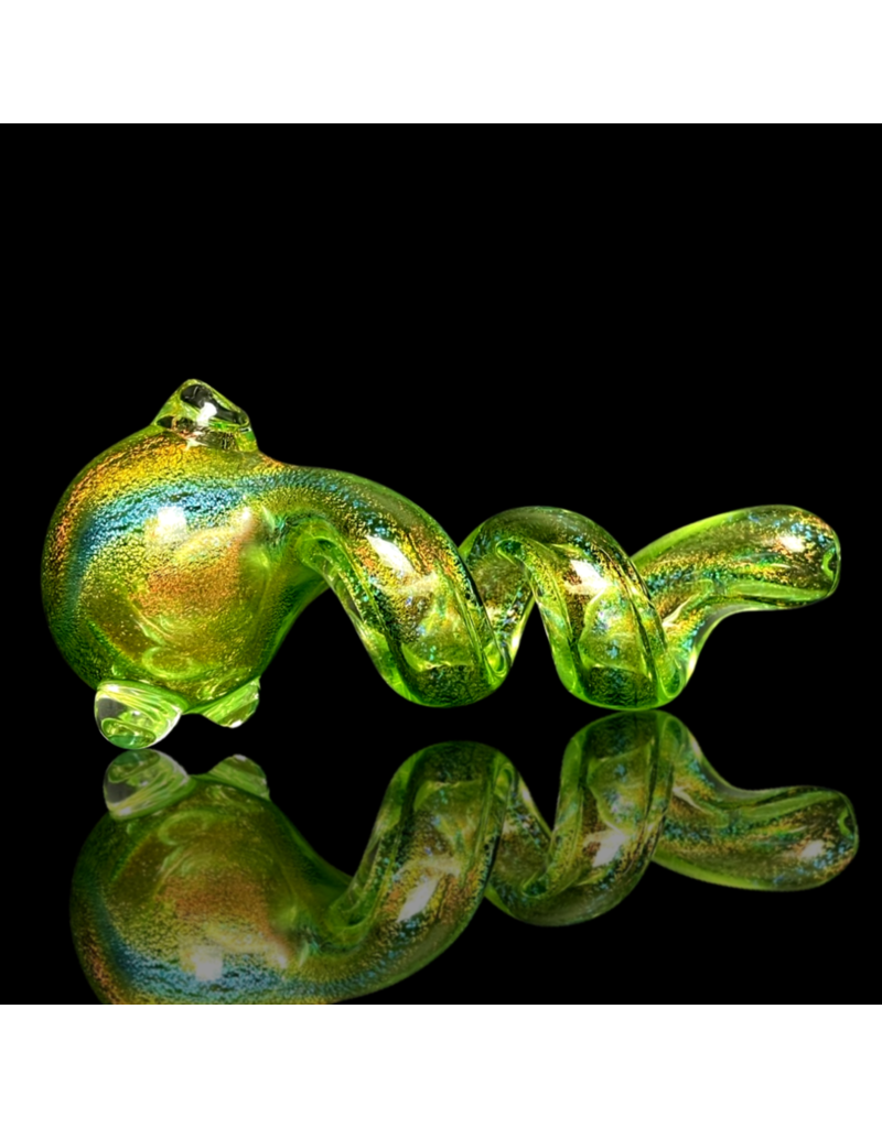 Jellyfish Glass Light Green Dichro Get Twisted Pipe by Jellyfish