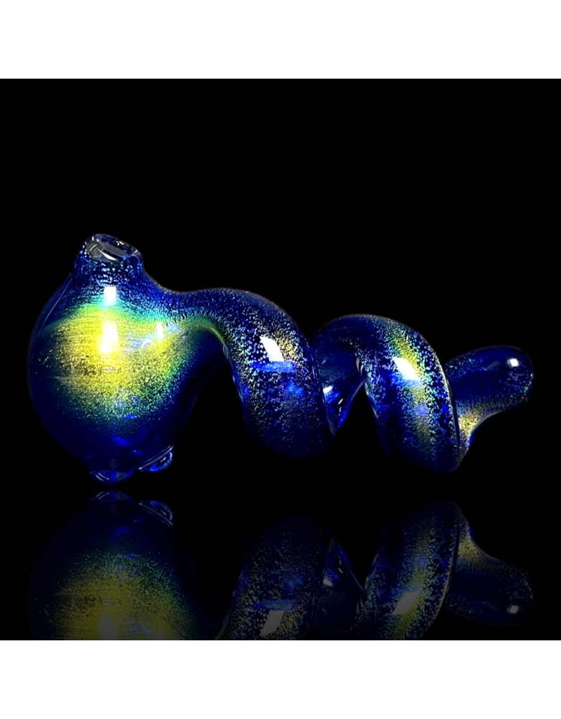 Jellyfish Glass Cobalt  Dichro Get Twisted Pipe by Jellyfish