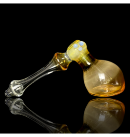 Brickyard Glass Gold & Silver Fume Ghost Accent Hammer Bubbler