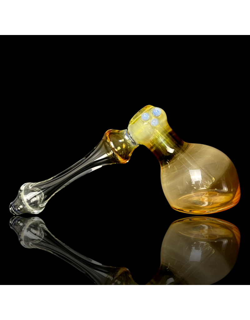 Brickyard Glass Gold & Silver Fume Ghost Accent Hammer Bubbler by Brickyard Glass