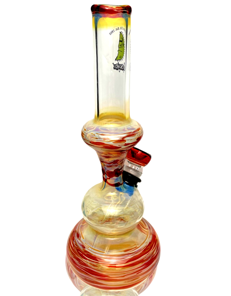 14mm Fume & Color Wrap Hourglass Bong (A) by Space Glass