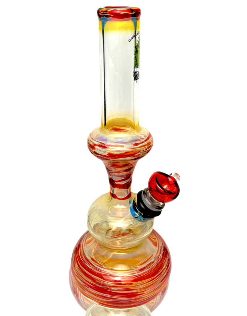 14mm Fume & Color Wrap Hourglass Bong (A) by Space Glass