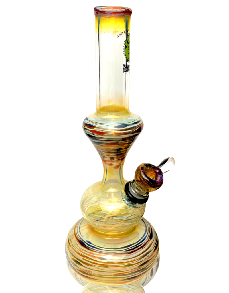 14mm Fume & Color Wrap Hourglass Bong (B) by Space Glass