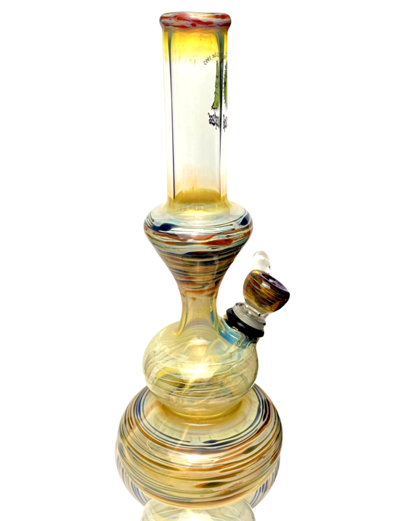 14mm Fume & Color Wrap Hourglass Bong (B) by Space Glass