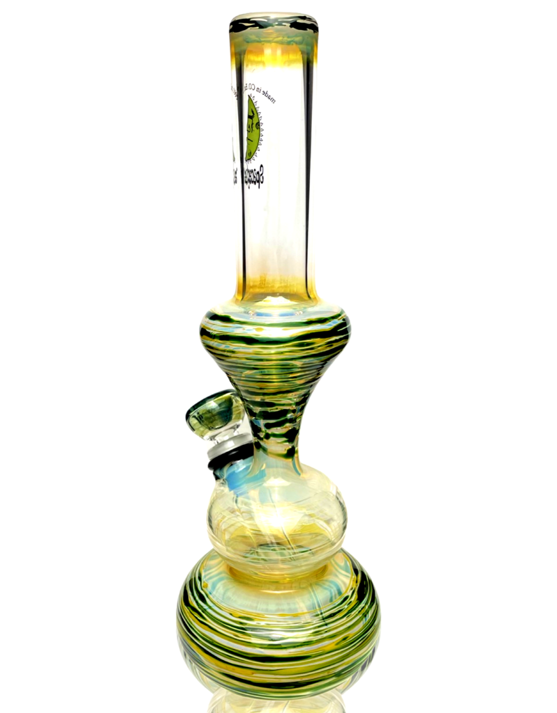 14mm Fume & Color Wrap Hourglass Bong (C) by Space Glass