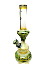 14mm Fume & Color Wrap Hourglass Bong (C) by Space Glass