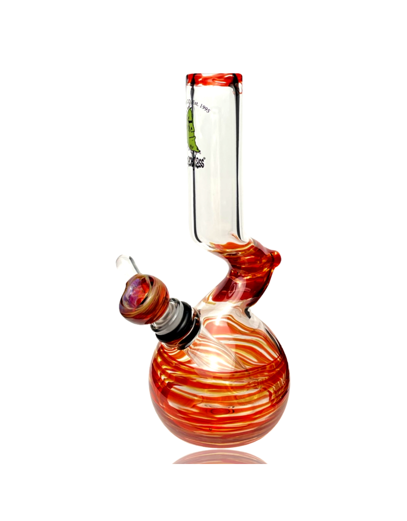 14mm Red Wrap Zig Zag Bong by Space Glass