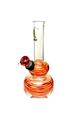 14mm Red Wrap Double Bubble Bong by Space Glass